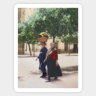 Italy, San Severo. Two Women Walking, 1944 Sticker